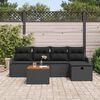 vidaXL Ensemble de canap&eacute; de jardin avec coussin 6 pcs Noir polyrotin