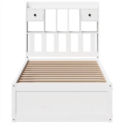 vidaXL Cadre de lit sans matelas blanc 100x200 cm bois de pin massif