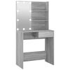 vidaXL Coiffeuse avec LED Sonoma gris 74,5x40x141 cm