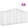 vidaXL Paniers &agrave; gabions arqu&eacute;s 8 pcs 200x30x80/100 cm Fer galvanis&eacute;