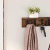 vidaXL Porte-manteau mural avec &eacute;tag&egrave;re Ch&ecirc;ne fum&eacute; 80 x 10.5 x 10.5 cm