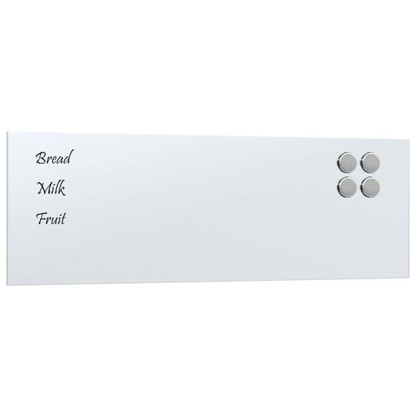 vidaXL Tableau noir magn&eacute;tique mural blanc 60x20 cm verre tremp&eacute;