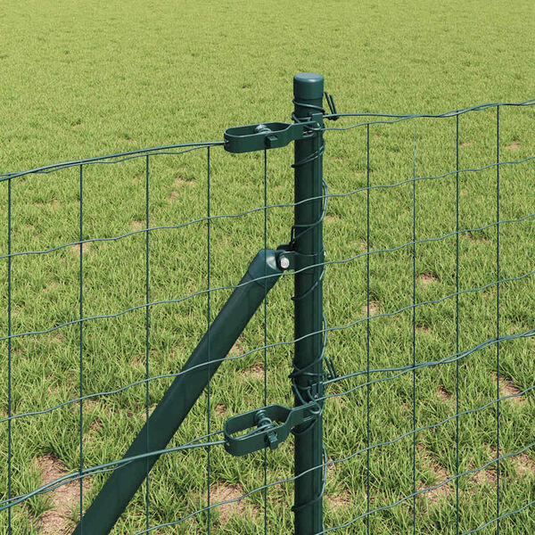 vidaXL Cl&ocirc;ture avec poteau Vert 0,6 x 50 m Acier et PVC