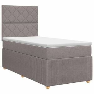 vidaXL Lit boxspring avec matelas Taupe 80 x 200 cm Tissu