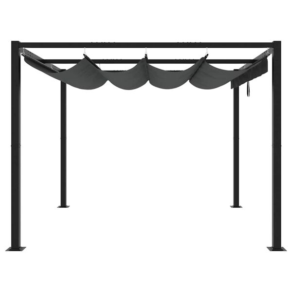 vidaXL Tonnelle de jardin avec toit r&eacute;tractable anthracite 3x3 m acier