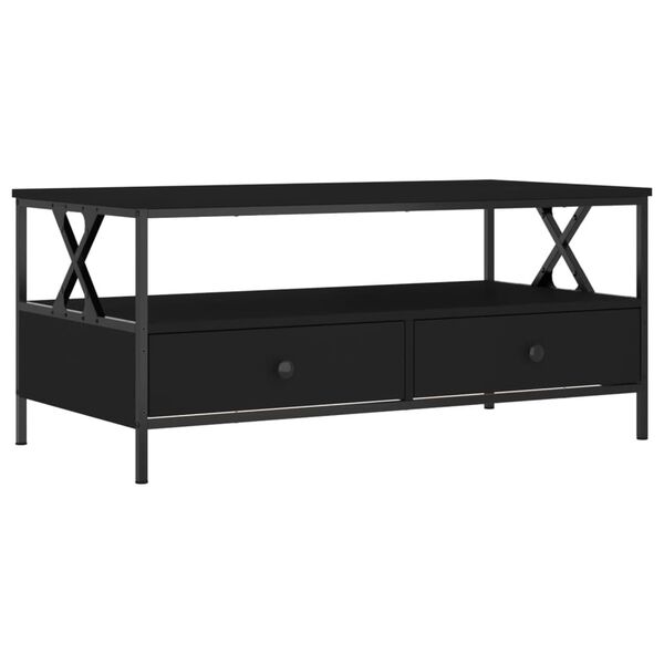 vidaXL Table basse noir 100x51x45 cm bois d'ing&eacute;nierie