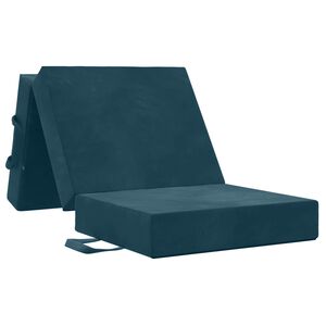 vidaXL Canap&eacute;-lit pliable 75 x 63 x 45 cm Bleu