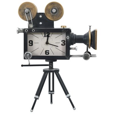 vidaXL Horloge de table Noir 34x18x47 cm Fer et MDF