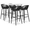 vidaXL Ensemble de bar 5 pcs Blanc et noir