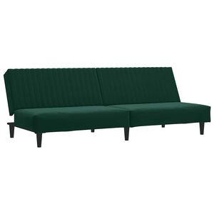vidaXL Canap&eacute;-lit &agrave; 2 places vert fonc&eacute; velours