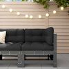 vidaXL Canap&eacute; d'angle avec coussins gris bois de pin solide