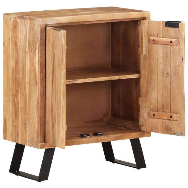 vidaXL Buffet 60x36x76 cm Bois d'acacia solide avec bord naturel