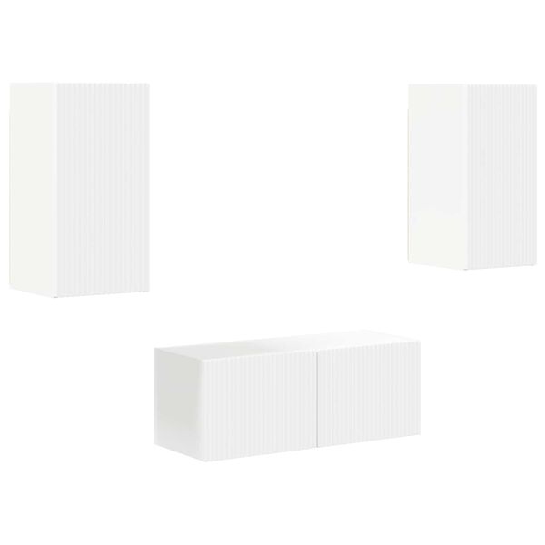 vidaXL Ensemble meuble TV Montage mural 6 pcs Blanc Bois d'ing&eacute;nierie