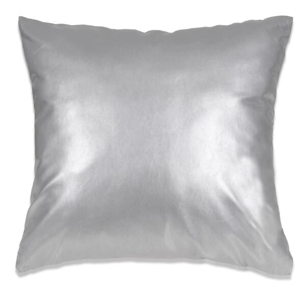 vidaXL Jeu de coussin lot de 2 PU 60 x 60 cm Argent&eacute;