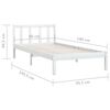 vidaXL Cadre de lit sans matelas blanc bois massif
