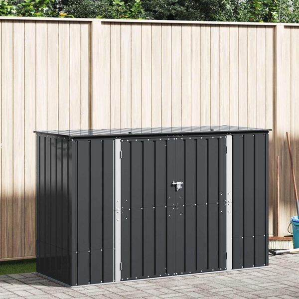 vidaXL Bo&icirc;te de Rangement de Jardin Noir 214 x 82 x 132 cm Acier