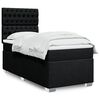 vidaXL Sommier à lattes de lit avec matelas Noir 100x200 cm Tissu