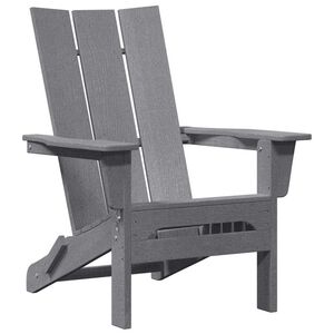 vidaXL Chaise Adirondack pliante Gris clair 80,5 x 74,5 x 92 cm HDPE