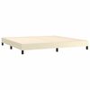 vidaXL Sommier &agrave; lattes de lit avec matelas Cr&egrave;me 200x200cm Similicuir