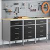 vidaXL Placard de travail avec roue 3 pcs Noir et gris 75 x 45 x 85 cm