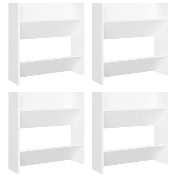 vidaXL Armoires &agrave; chaussures murales 4 pcs blanc bois d'ing&eacute;nierie