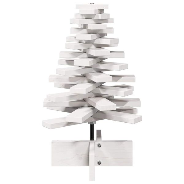 vidaXL Arbre de No&euml;l en bois pour d&eacute;coration blanc 60 cm pin massif