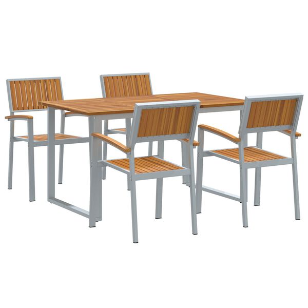 vidaXL Ensemble de salle &agrave; manger pour jardin 5 pcs Gris