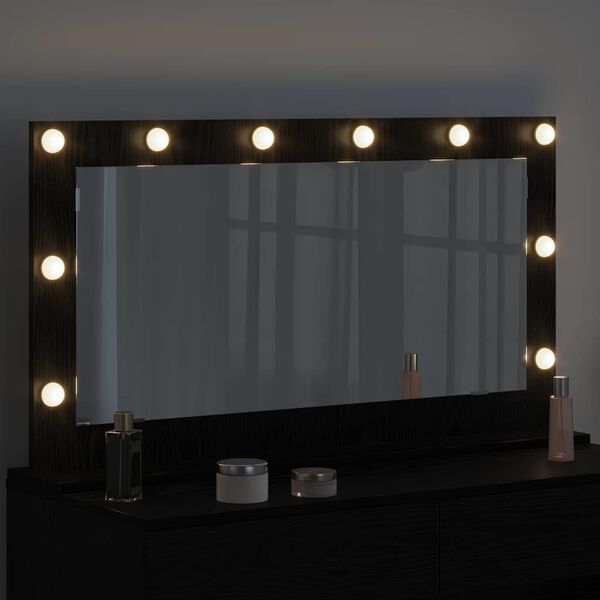vidaXL Miroir de vanit&eacute; avec miroir Ch&ecirc;ne noir 100 x 55 x 18 cm