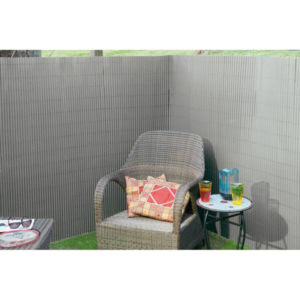 Nature &Eacute;cran de jardin &agrave; double face PVC 1x3 m Gris