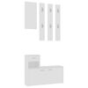 vidaXL Ensemble de meubles de couloir Blanc Agglom&eacute;r&eacute;