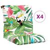 vidaXL Coussins de chaise &agrave; dossier bas lot de 4 multicolore tissu