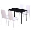 vidaXL Ensemble de table &agrave; manger cinq pi&egrave;ces noir et blanc