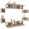 vidaXL Ensemble de meubles TV 8 pcs Ch&ecirc;ne sonoma Bois d'ing&eacute;nierie