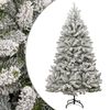 vidaXL Sapin de No&euml;l artificiel &agrave; charni&egrave;res avec neige floqu&eacute;e 240 cm
