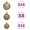 vidaXL Arbre de No&euml;l artificiel pr&eacute;-&eacute;clair&eacute; et boules dor&eacute; 240 cm PET