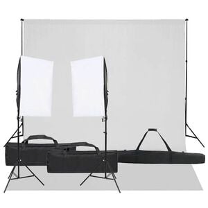 vidaXL Kit de studio photo avec &eacute;clairage et toile de fond