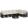 vidaXL Ensemble de canap&eacute; de jardin 8 pcs Noir polyrotin
