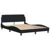 vidaXL Cadre de lit avec LED sans matelas Hvar noir 140x200 cm tissu