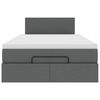 vidaXL Lit ottoman avec matelas gris fonc&eacute; 120x190 cm tissu