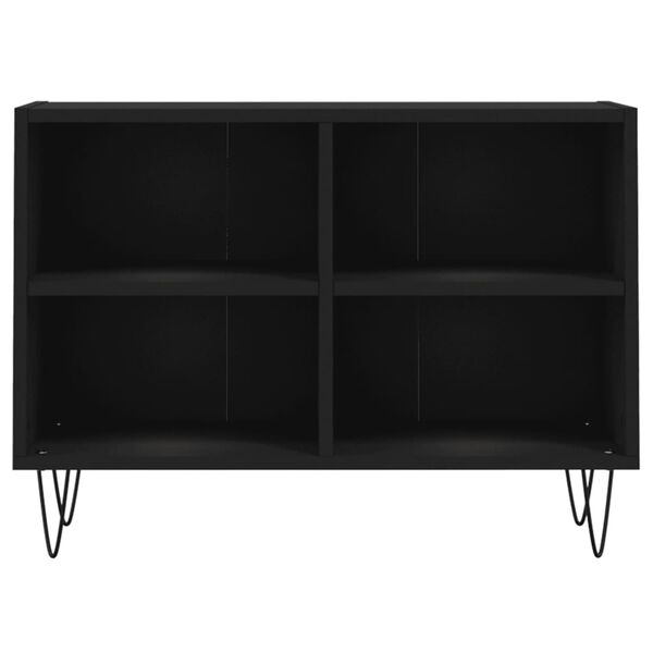 vidaXL Meuble TV noir 69,5 x 30 x 50 cm bois d'ing&eacute;nierie