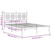 vidaXL Cadre de lit m&eacute;tal sans matelas avec t&ecirc;te de lit noir 135x190cm