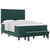 vidaXL Lit &agrave; ressorts avec matelas Vert fonc&eacute; 160 x 200 cm Velours
