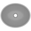 vidaXL Lavabo ovale de luxe Gris clair mat 40x33 cm Céramique