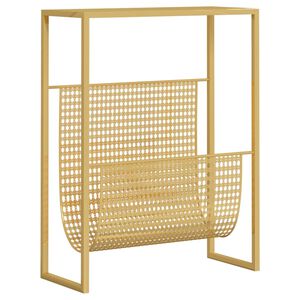 vidaXL Porte-revue Dor&eacute; 35x15x45 cm Acier