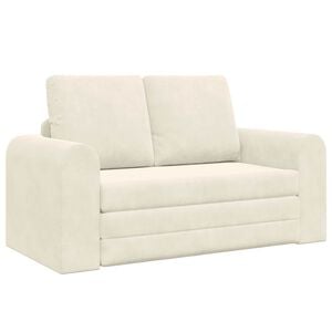 vidaXL Canap&eacute;-Lit 60cm Cr&egrave;me Velours
