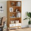 vidaXL Biblioth&egrave;que &agrave; 4 niveaux OLDEN blanc marron bois de pin massif