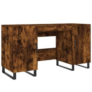 vidaXL Bureau ch&ecirc;ne fum&eacute; 140x50x75 cm bois d'ing&eacute;nierie