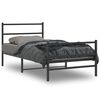 vidaXL Cadre de lit m&eacute;tal sans matelas avec pied de lit noir 100x190cm