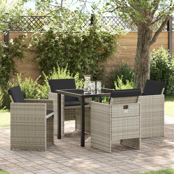 vidaXL Ensemble de salle &agrave; manger pour jardin 5 pcs Gris clair