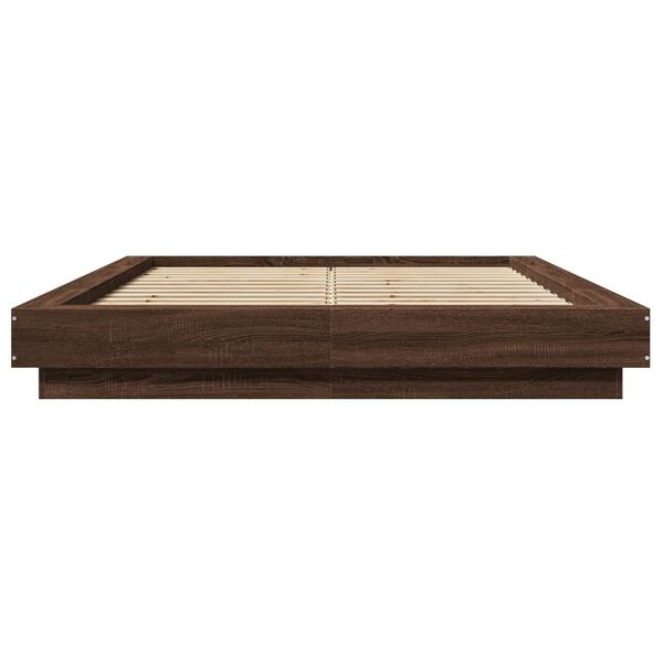 vidaXL Cadre de lit sans matelas ch&ecirc;ne marron 135x190 cm
